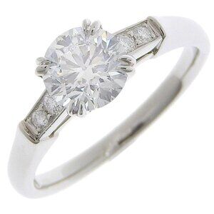 HARRY WINSTON Round cut D-FL-VG Ring Tristo Pt950Platinum/diamond #5.25(US...